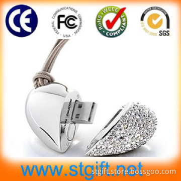 Diamond Heart USB, Crystal Pendrives, Jewellery USB